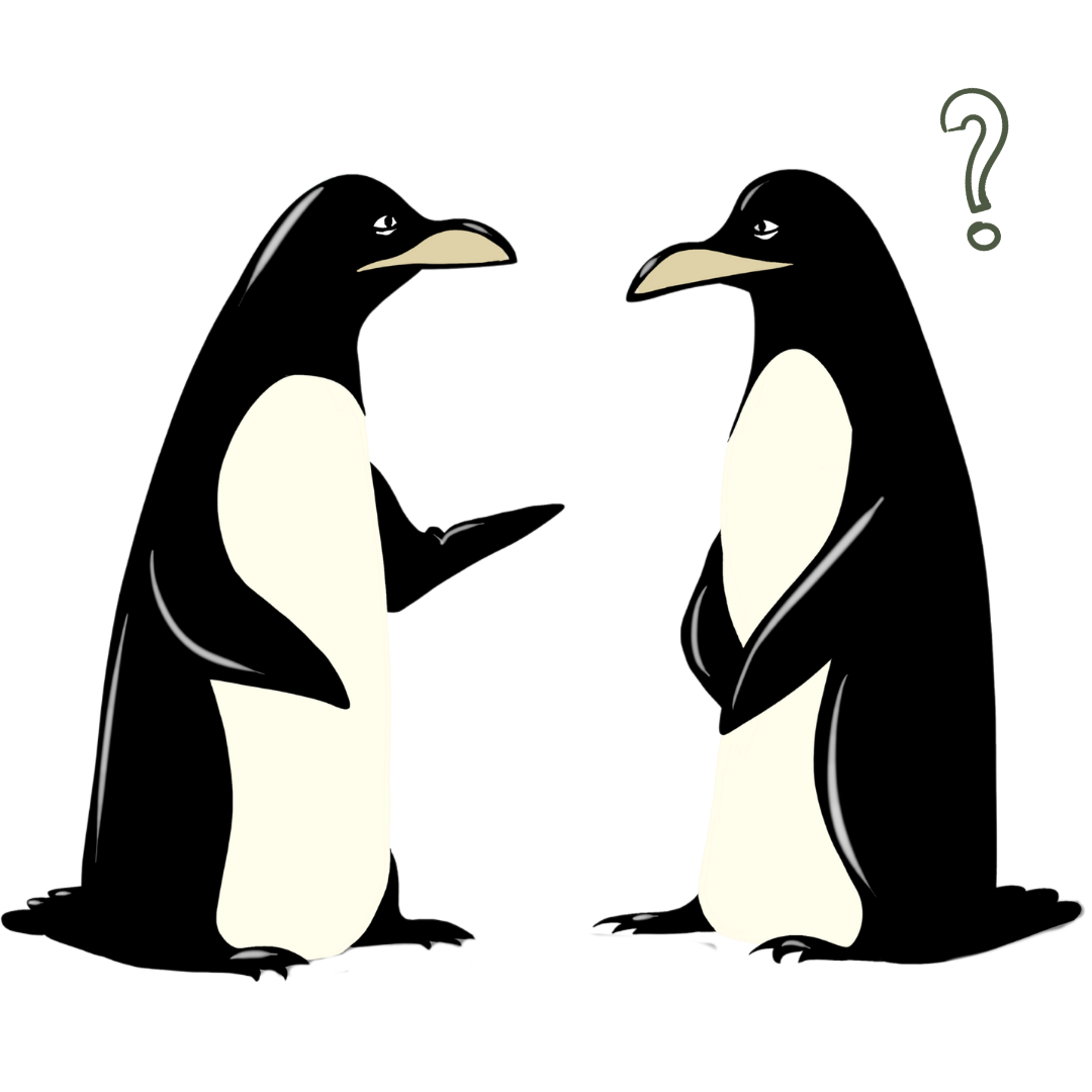 Pinguin Illustration zum Thema Angst ansprechen in der Psychotherapie in Hamburg