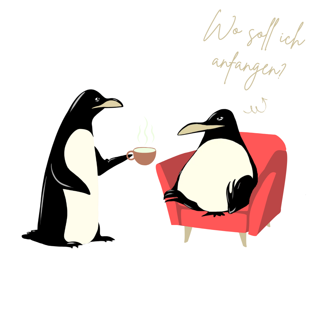 Pinguin Illustration zum Einstieg in ein psychologisches Gespräch in Hamburg