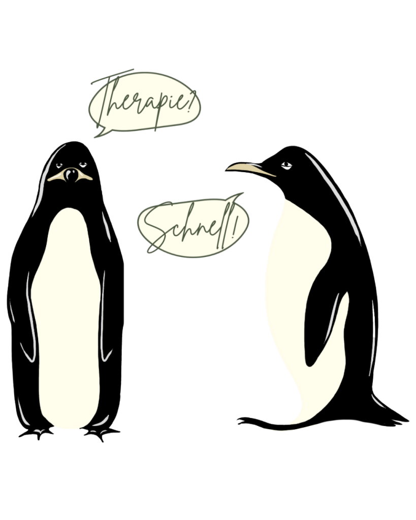 Pinguin Illustration zum Thema schnelle psychologische Hilfe in Hamburg